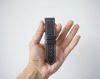 Horween Chromexcel CXL 18mm 20mm 22mm 24mm  Panerai Watch Strap - Navy Blue