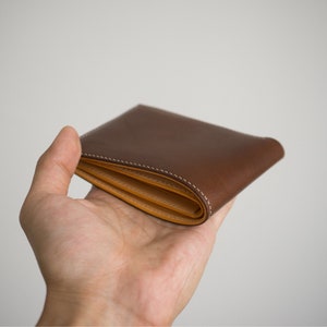 Tochigi Brown Bifold leather wallet, handmade wallet image 1