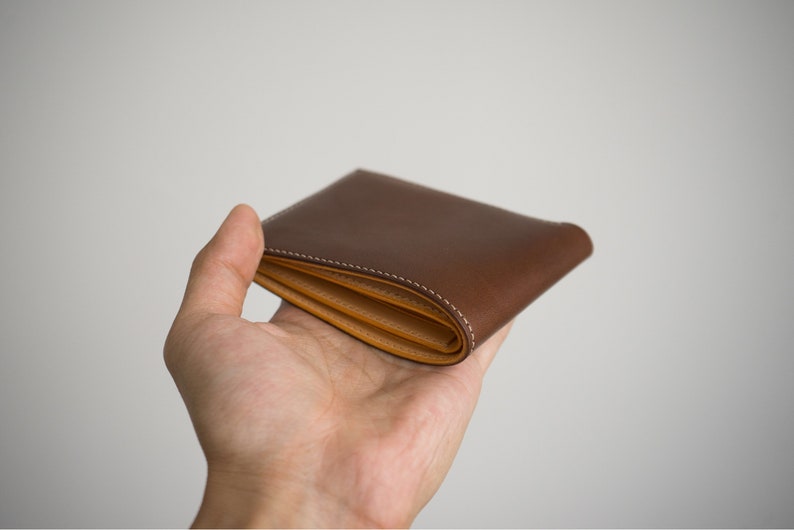 Tochigi Brown Bifold leather wallet, handmade wallet image 1