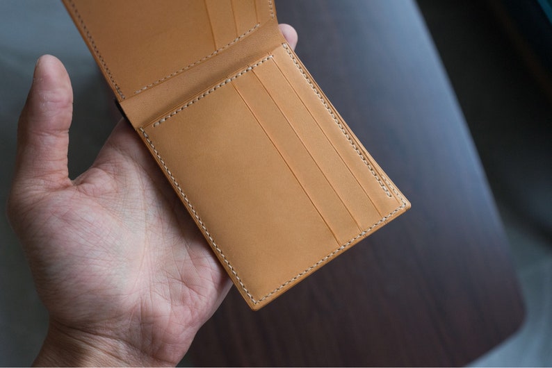 Tochigi Brown Bifold leather wallet, handmade wallet image 2