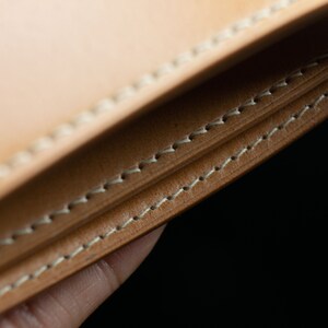 Shinki Cordovan Bifold Natural Vegetable Tanned Leather handmade Bifold Wallet image 5