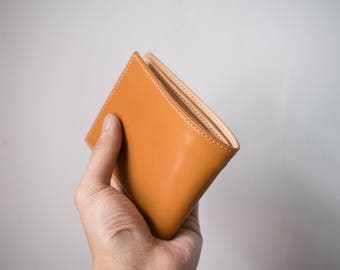 Tochigi Light Brown Bifold leather wallet, handmade wallet
