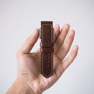 Horween Chromexcel CXL 18mm 20mm 22mm 24mm  Panerai Watch Strap - Burgundy