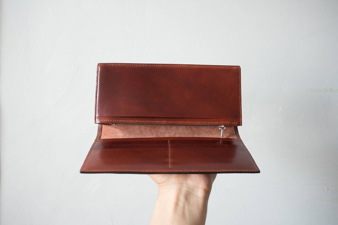 Long Leather Wallet, Leather Wallet Clutch, Genuine Leather