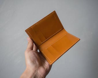 Handgestikte leren portemonnee, Japans Tochigi-leer