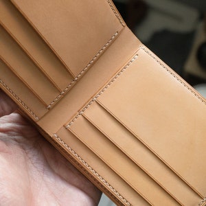 Tochigi Brown Bifold leather wallet, handmade wallet image 4