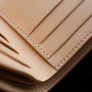 Cartera de cuero azul marino, cartera bifold, Horween Cordovan, cartera de cuero clásica, cartera de tarjeta de crédito, cartera Horween, cartera azul marino para hombre imagen 6