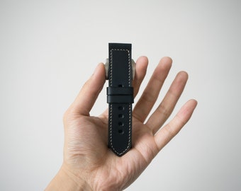 Horween Chromexcel CXL 18mm 20mm 22mm 24mm  Panerai Watch Strap - Black