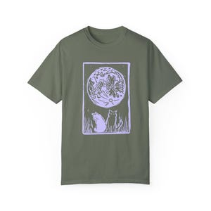Moonlit Cats Unisex T-Shirt, Nature Lover Gift, Cozy Casual Wear, Eco-Friendly Tee, Perfect for Fall Celebrations image 2