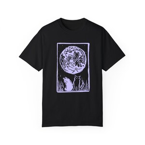 Moonlit Cats Unisex T-Shirt, Nature Lover Gift, Cozy Casual Wear, Eco-Friendly Tee, Perfect for Fall Celebrations image 5