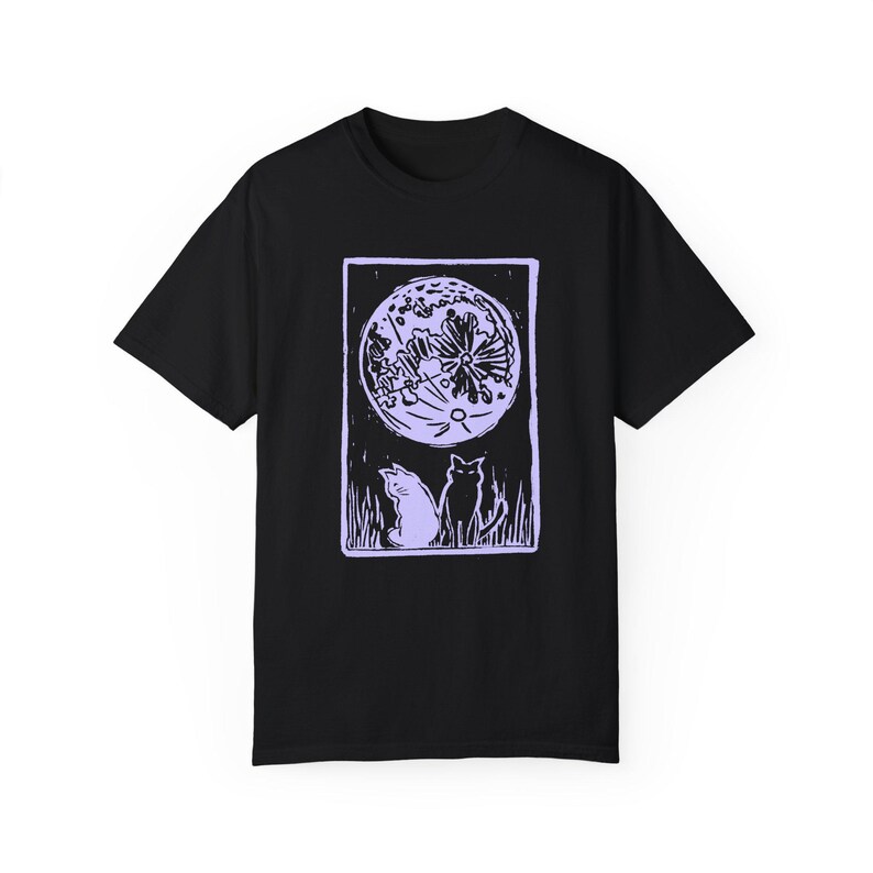 Moonlit Cats Unisex T-Shirt, Nature Lover Gift, Cozy Casual Wear, Eco-Friendly Tee, Perfect for Fall Celebrations image 5