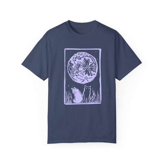 Moonlit Cats Unisex T-Shirt, Nature Lover Gift, Cozy Casual Wear, Eco-Friendly Tee, Perfect for Fall Celebrations