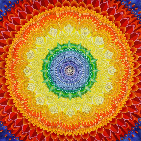 Hypnotischer Kunstdruck / psychedelisch, Mandala, Chakra Print / limitierte Auflage Giclee Print / spirituelle Kunst für Transformation von Skee Goedhart
