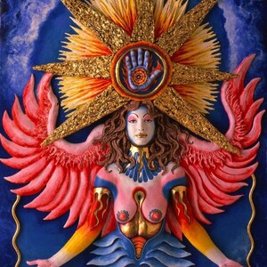 SOLD ITEM // Winged angel goddesS / mercury painting / image 1