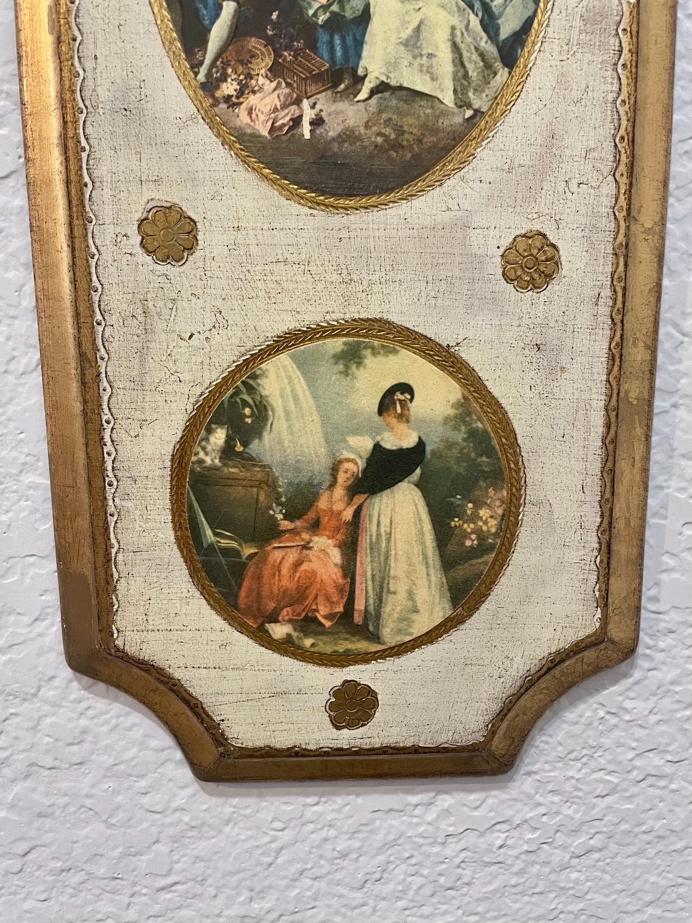 Vintage Florentine Painted Wall Hanging, Italian Wood Panel - Etsy
