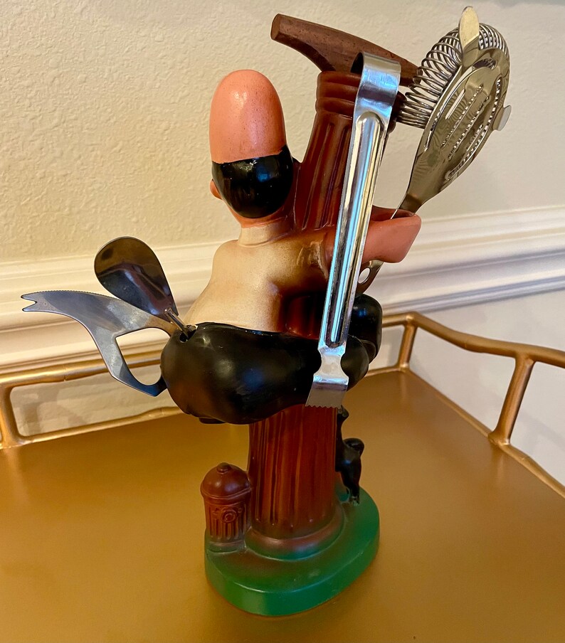 Mid Century Bar Caddy With Tools/ Vintage Bar Caddy With Tools/ MCM Man