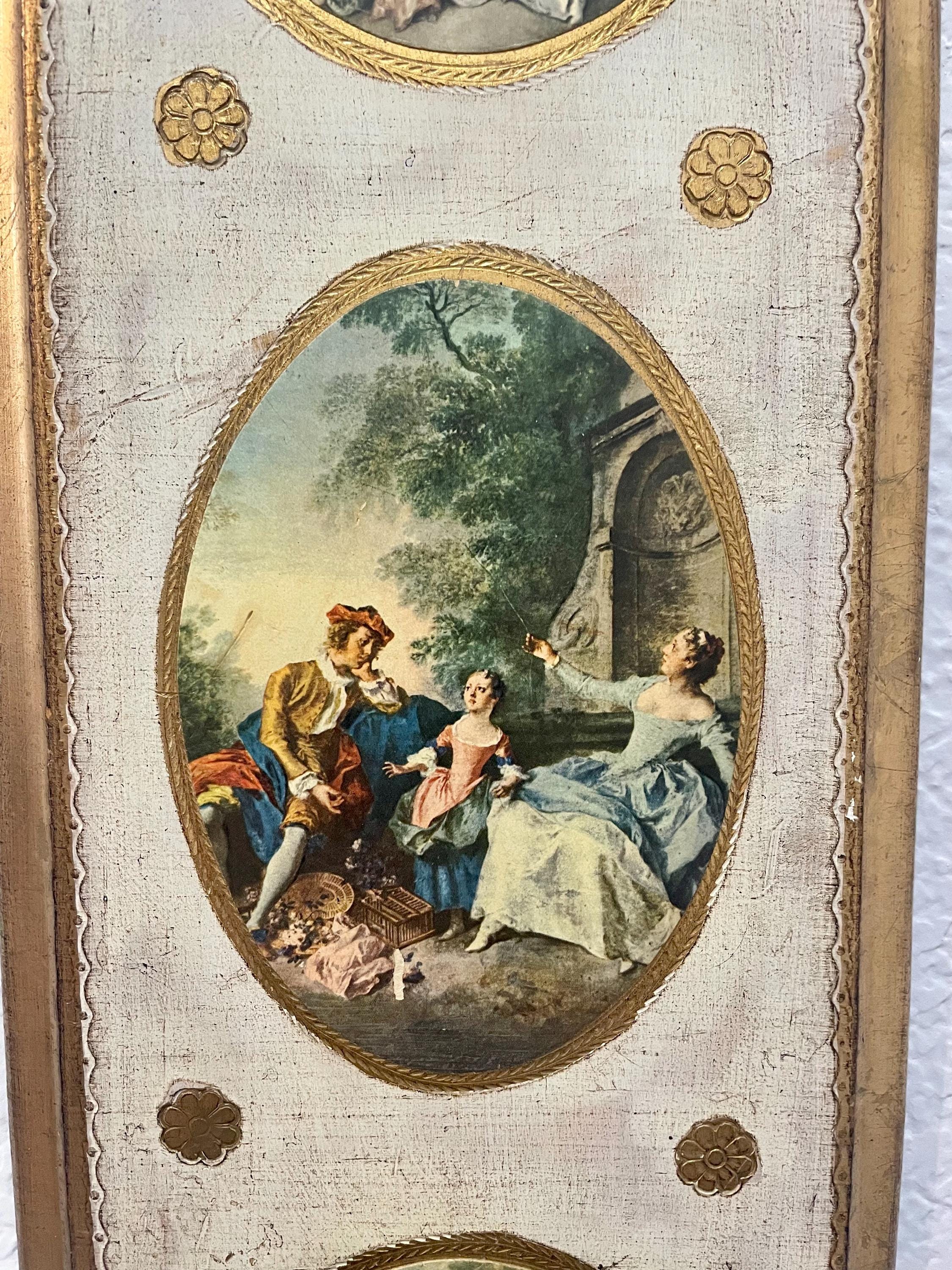 Vintage Florentine Painted Wall Hanging, Italian Wood Panel - Etsy