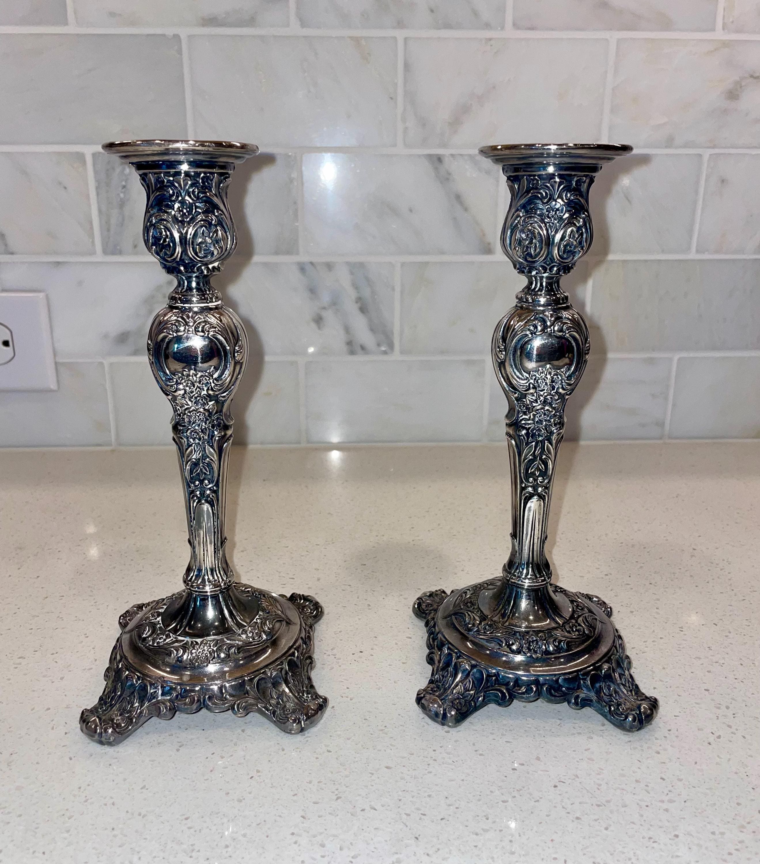 Rogers Silver Candlesticks - Etsy