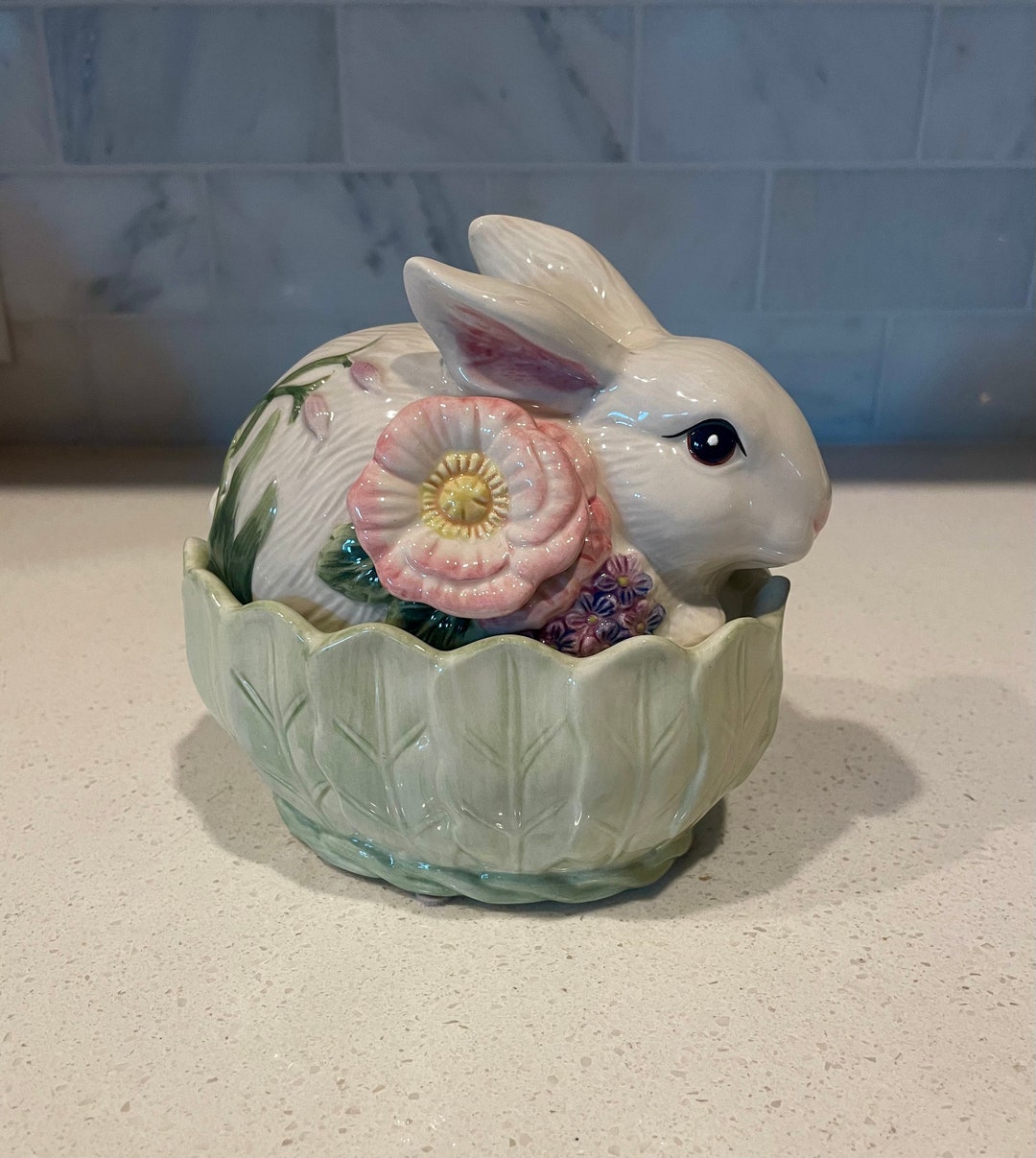 Fitz & Floyd Fauna and Flora Porcelain Rabbit Covered Dish/ Fitz and ...