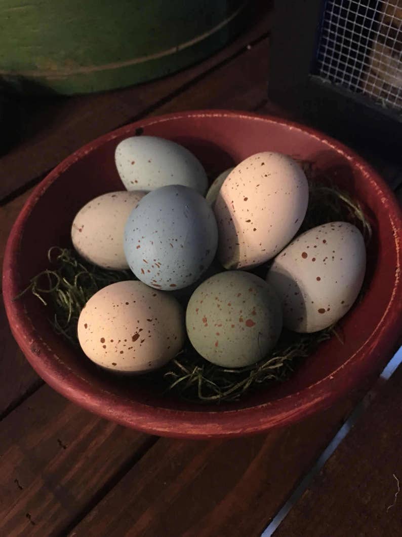 Primitive Eggs, Speckled Eggs, Easter Eggs, Farmhouse Spring Speckled Eggs, Faux Eggs, Farm Fresh Eggs, Spring Decor, image 2