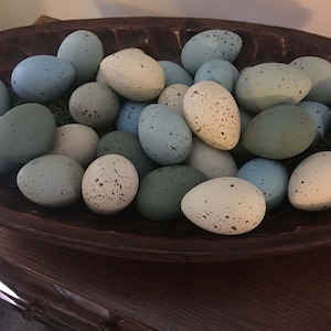 Primitive Eggs, Speckled Eggs, Easter Eggs, Farmhouse Spring Speckled Eggs, Faux Eggs, Farm Fresh Eggs, Spring Decor,