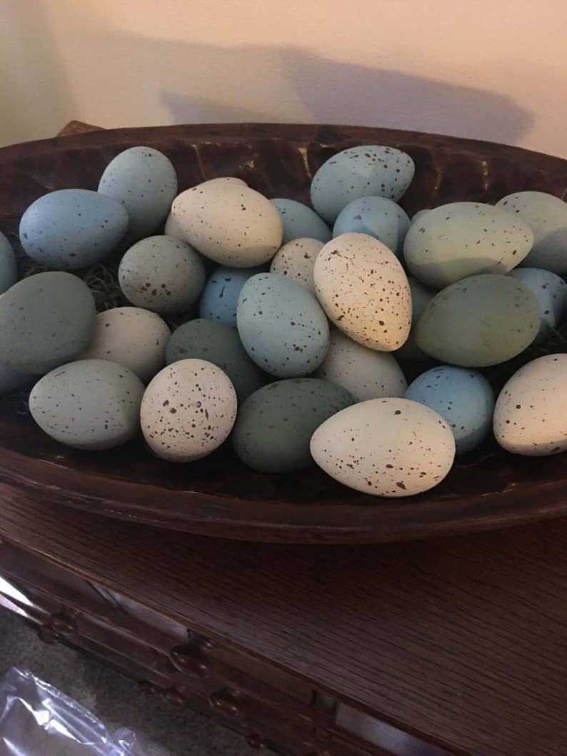 Primitive Eggs, Speckled Eggs, Easter Eggs, Farmhouse Spring Speckled Eggs, Faux Eggs, Farm Fresh Eggs, Spring Decor, image 1