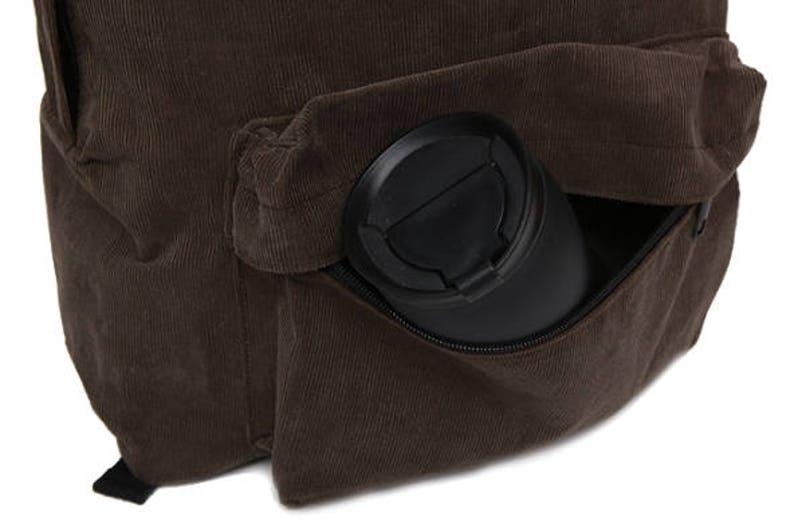 Basic Style Corduroy Backpack Red Etsy