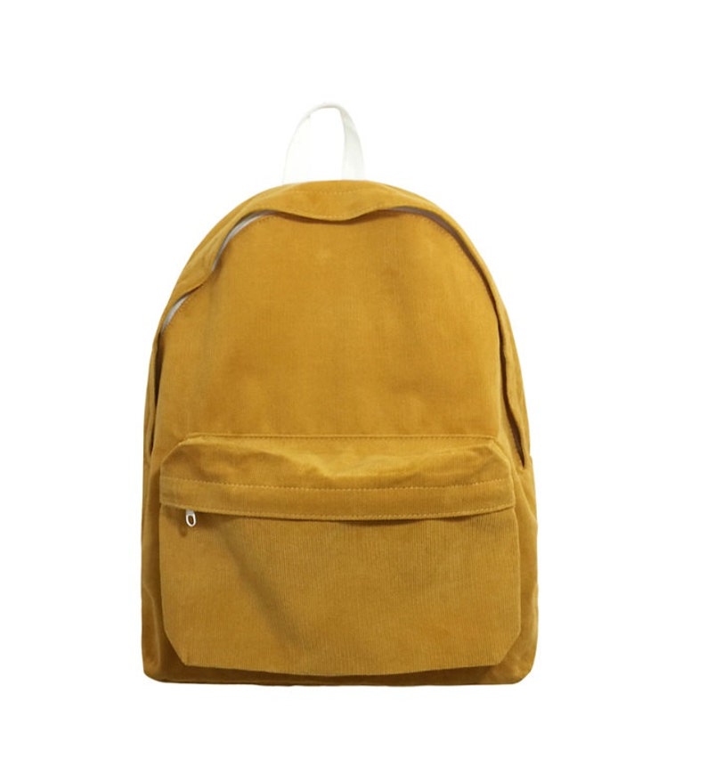 Basic Style Corduroy Backpack Mustard | Etsy