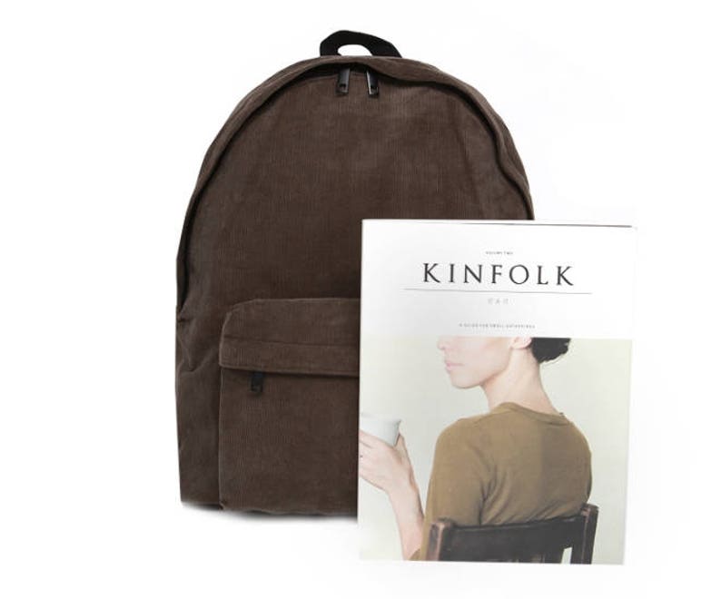 Basic Style Corduroy Backpack Red Etsy