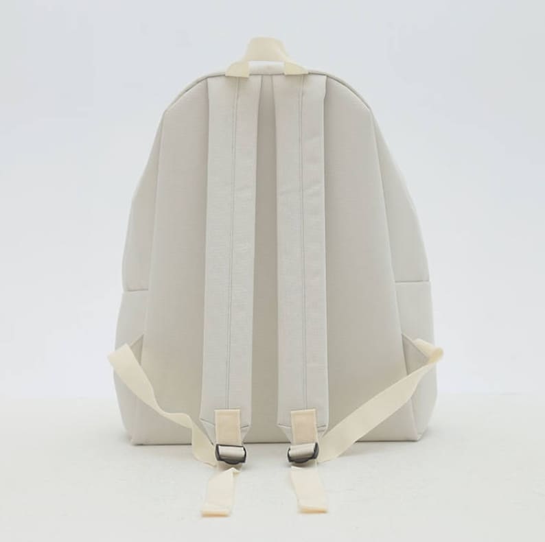 Flamingo Embroidery Backpack White