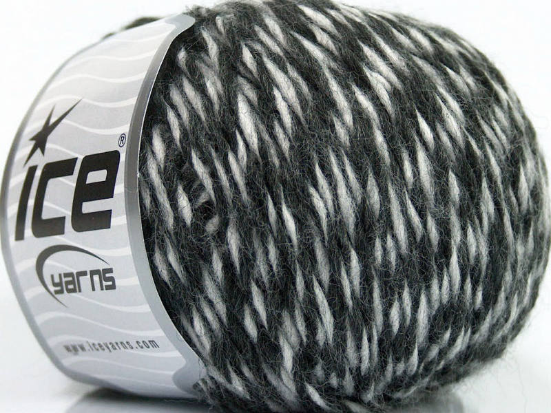 Wool Silver Black Striped Ice Yarn Wool Yarn Black and Etsy