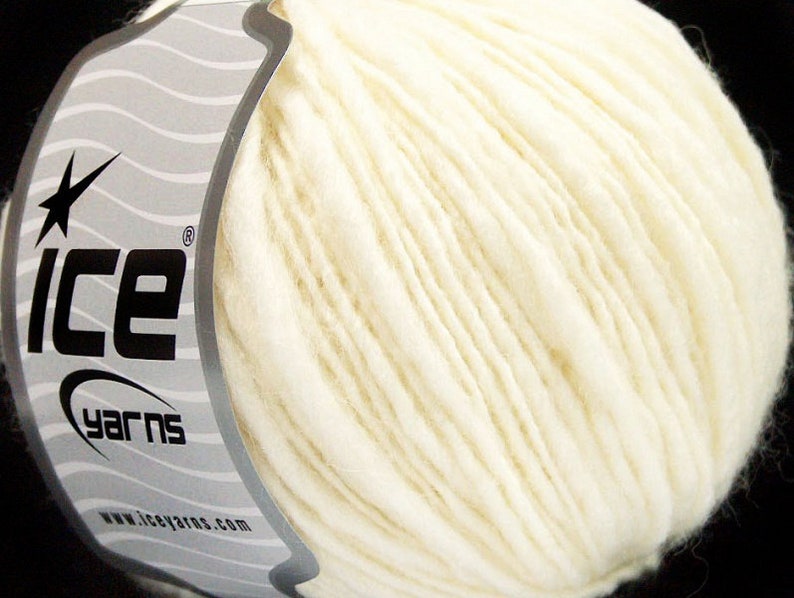 Fiber Art Worsted Weight Wool Blend Yarn Fiammato Cream Wool Blend Ice Yarn Thin to Thick Yarn Wool Blend Yarn 58591 Unique Yarn