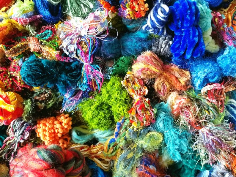 Fiber Art Yarn Bundle Novelty Yarn Pack Art Fiber Mystery Etsy