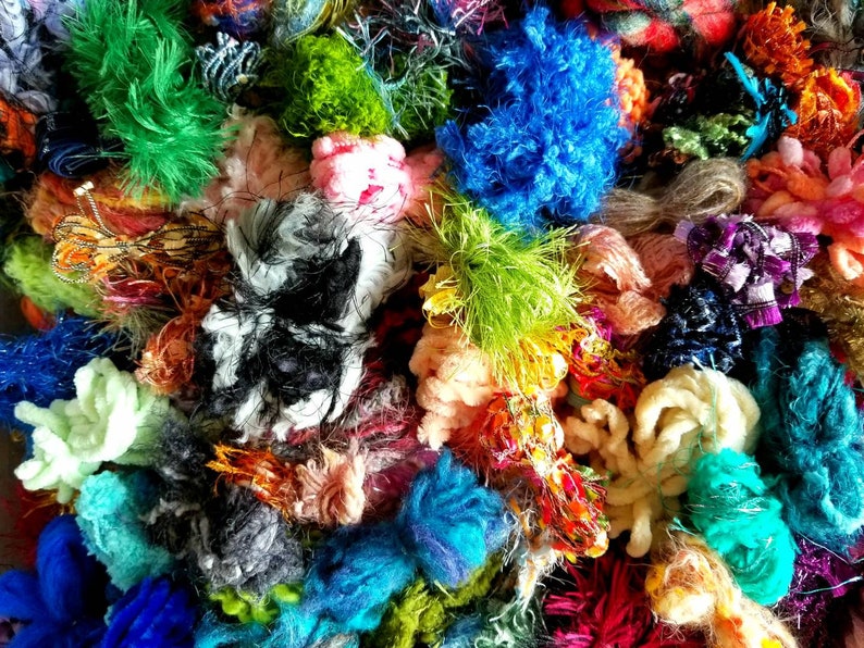 Fiber Art Yarn Bundle Novelty Yarn Pack Art Fiber Mystery Etsy