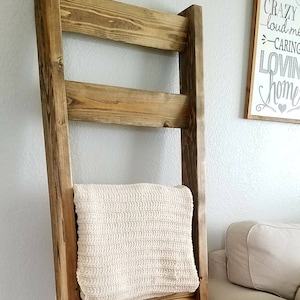 Rustic blanket ladder, 5 ft blanket ladder, wood blanket ladder, Farmhouse ladder, nursery blanket ladder, rustic wood ladder, quilt ladder