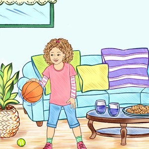 Illustrator for hire, illustration with three characters and detailed background, childrens book custom drawings, story book to self publish