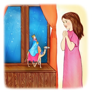 Illustrator for hire, illustration with three characters and detailed background, childrens book custom drawings, story book to self publish
