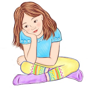 Illustrator for hire, illustration with three characters and detailed background, childrens book custom drawings, story book to self publish