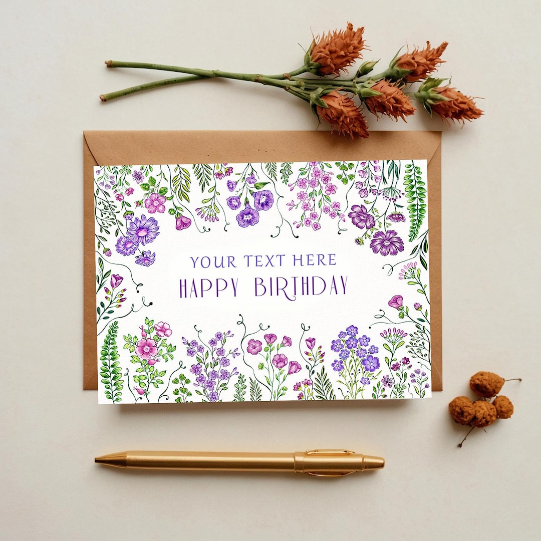 Printable Custom Text Card, Fully Customisable Card, Song Lyric Card ...