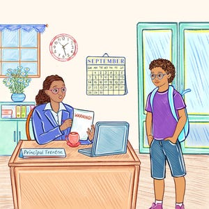 Illustrator for hire, illustration with three characters and detailed background, childrens book custom drawings, story book to self publish