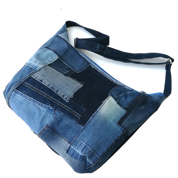 [NEW] Denim Patchwork Shoulder Bag