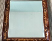 Early 18th century Dutch marquetry foliate mirror with bevelled glass