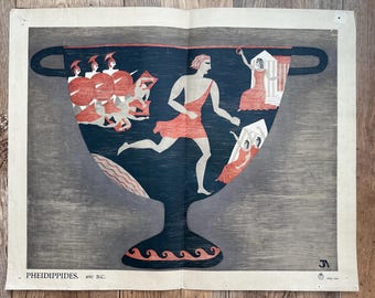 Original GPO John Armstrong poster Pheidippides 490 B. C. circa 1935