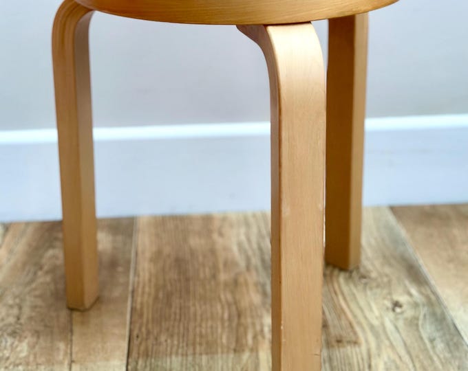 Featured listing image: Alvar Aalto stool 60 with black linoleum seat circa 1970s
