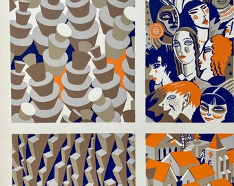 Andre Durenceau Inspirations Art Deco complete book of 24 pochoir prints 1929
