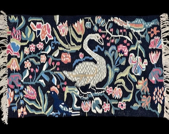 Vintage Swedish Flamskvavnad  from Skåne, in wool tapestry