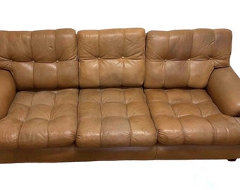 vintage Swedish Arne Norell Saturn leather sofa for Aneby circa 1970s