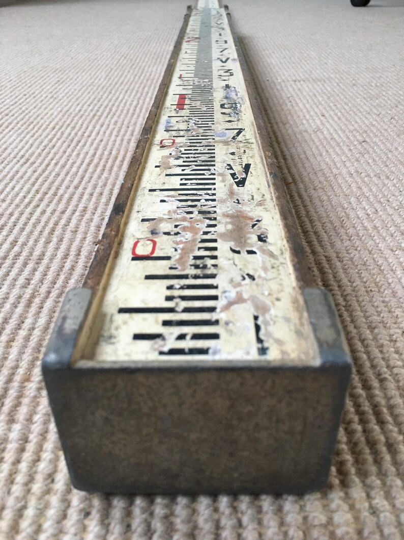 Vintage surveyor's telescopic measuring stick image 4