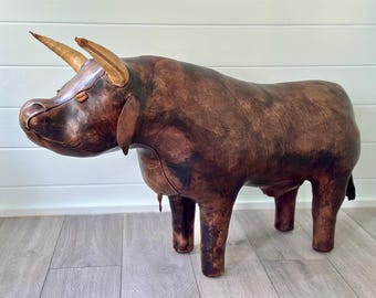 Vintage Liberty’s of London Dimitri Omersa very large Bull footstool.