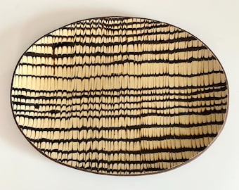 Staffordshire slipware combed pattern platter circa mid 19th century
